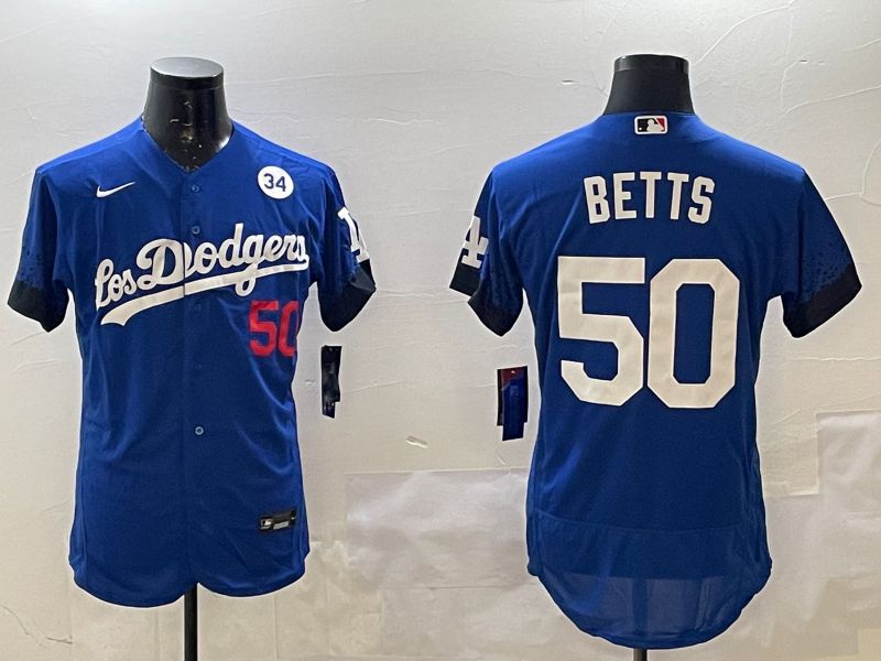 Men Los Angeles Dodgers #50 Betts Blue City Edition Elite Nike 2025 MLB Jersey style 4->los angeles dodgers->MLB Jersey